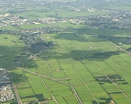 先人の努力により湿田がみごとな美田に生れ変わった亀田郷